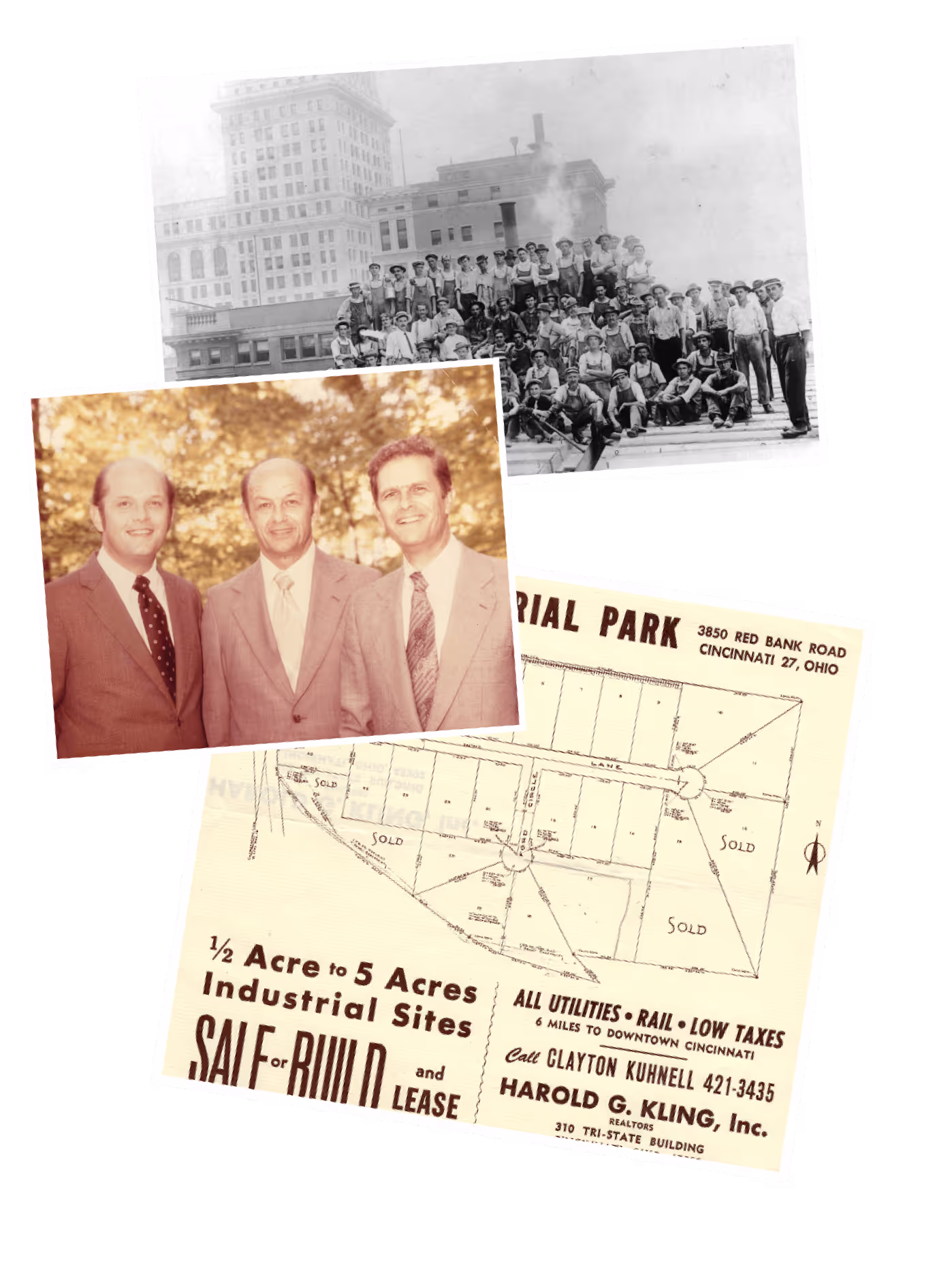 Historic family construction collage
