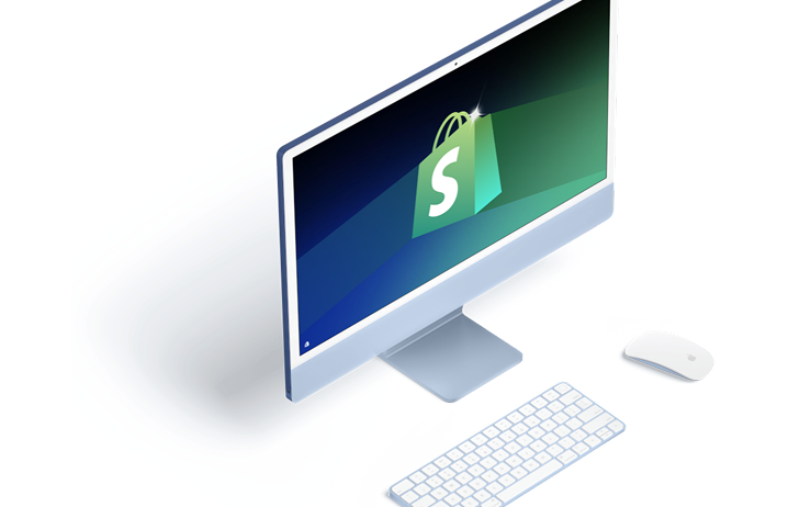 Shopify store on an iMac