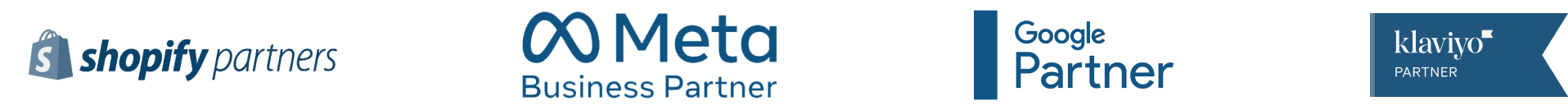 Shopify, Google, Meta and Marketplace partner badges